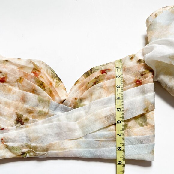 Zimmermann Luminosity Floral Draped Bodice Top Ivory Garden Floral Size AU 1 US - Picture 13 of 13